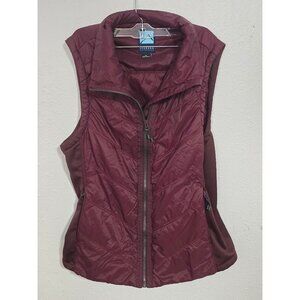 Iceburg women's burgundy quilted puffer vest packable Sz XL